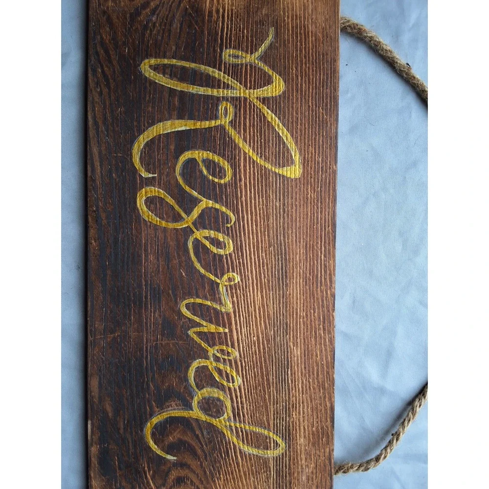 Rustic Wooden Reserved Signs Set of 2 Gold Script Wedding Event Decor Jute Rope
